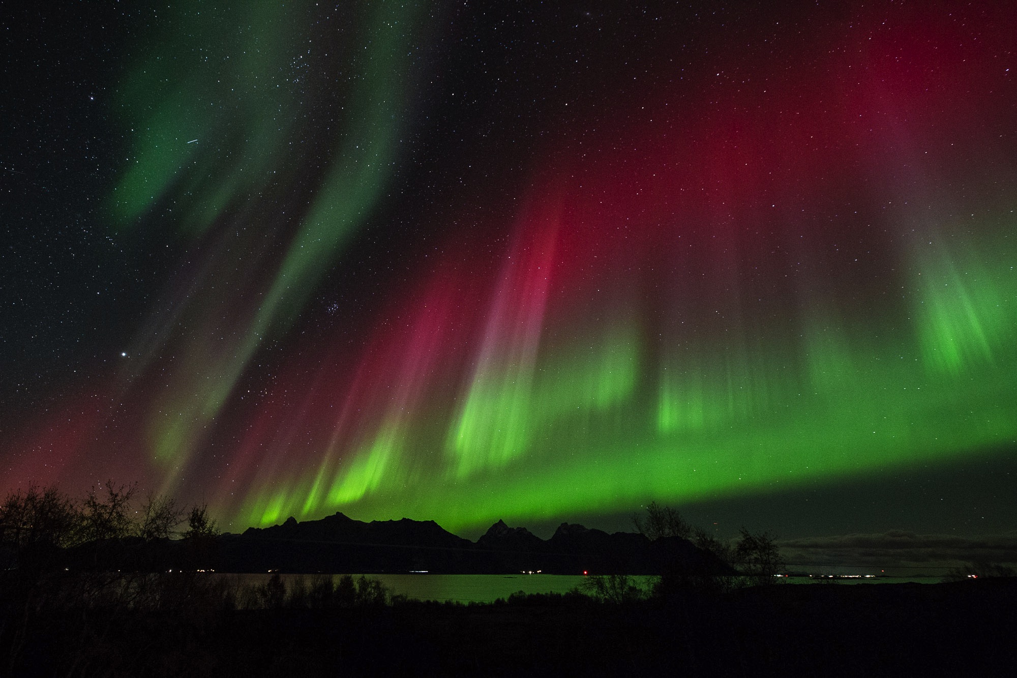 northern lights over lofoten islands